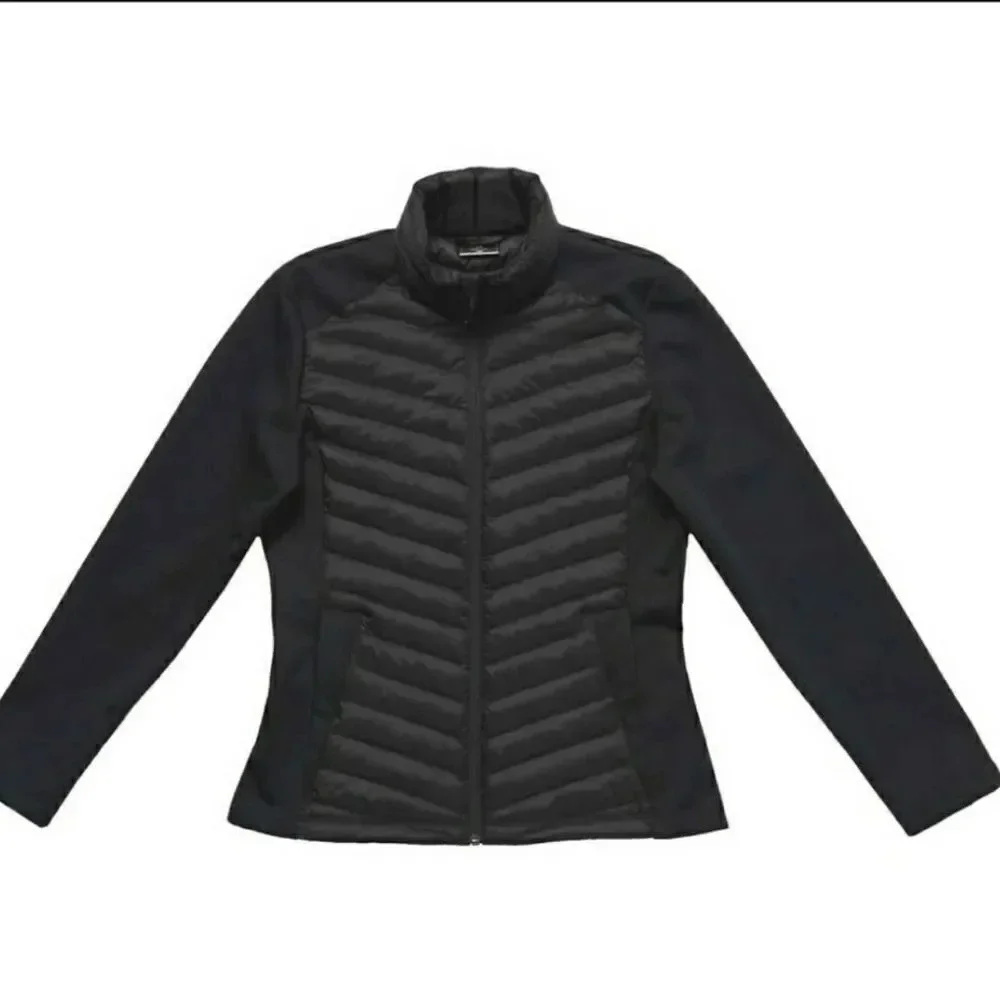 32 Degrees Ladies' Mixed Media Jacket NWOT Black Causal Full Zip Medium